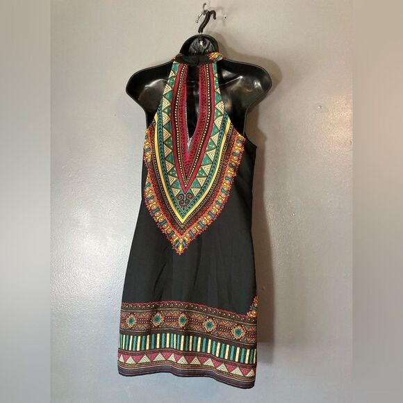 American Rag Black Colorful Halter Dress - Picture 5 of 5